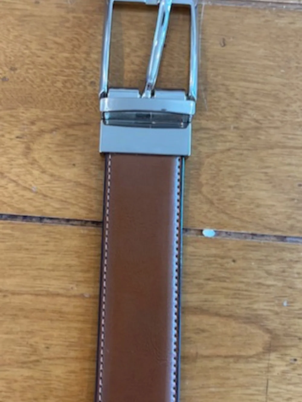 Boys Brown Leather Belt w/ Silver Buckle Fit Waist 22